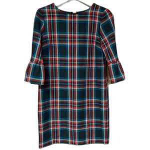Vineyard Vines Plaid Dress Bell Sleeves Size 2